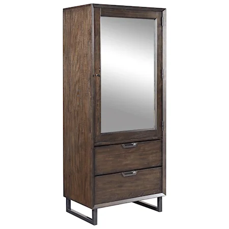 Tall Contemporary Door Chest with Mirror